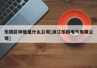 乐鸥区块链是什么公司[浙江乐鸥电气有限公司]